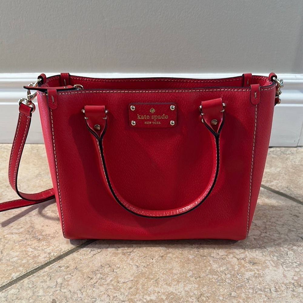 Kate Spade Red Bag with Gold Accents